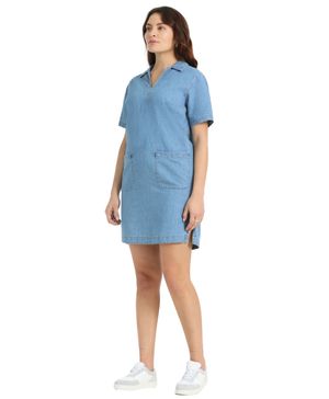 Vestido Mujer Collared Mini Azul