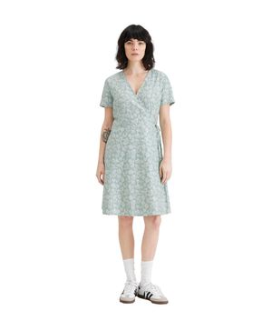 Vestido Mujer Wrap Celeste