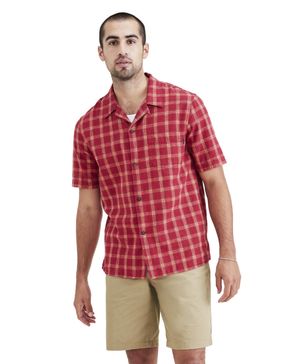 Camisa Camp Collar Regular Fit Roja