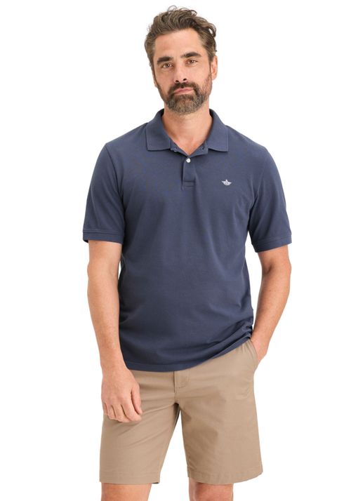 Polera Polo Pique Slim Fit Azul