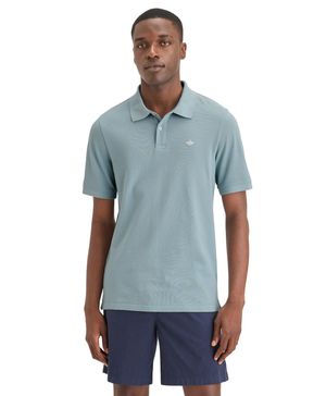 Polera Polo Pique Slim Fit Celeste