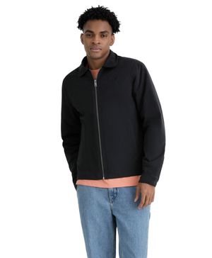 Chaqueta Laydown Collar Regular Fit Negra