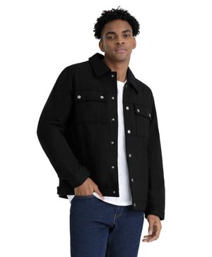 Chaqueta Wool Blend Regular Fit Negra