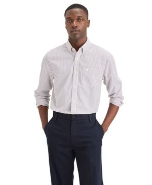 Camisa Signature Classic Fit con Stain Defender® Azul a Rayas