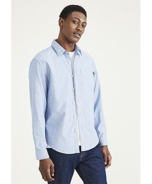 Camisa Oxford Regular Fit Celeste