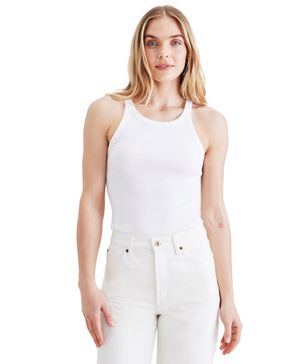 Polera Mujer Knit Tank Slim Fit Blanca